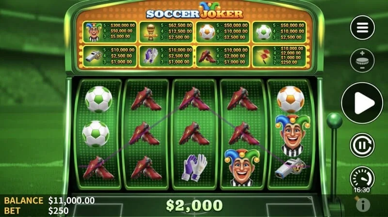 Soccer Joker - kombinasi kemenangan pada gulungan